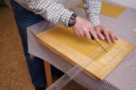 Zaznačení si středu mezistěny pro řez nahoře Zaznačení si středu mezistěny pro řez nahoře